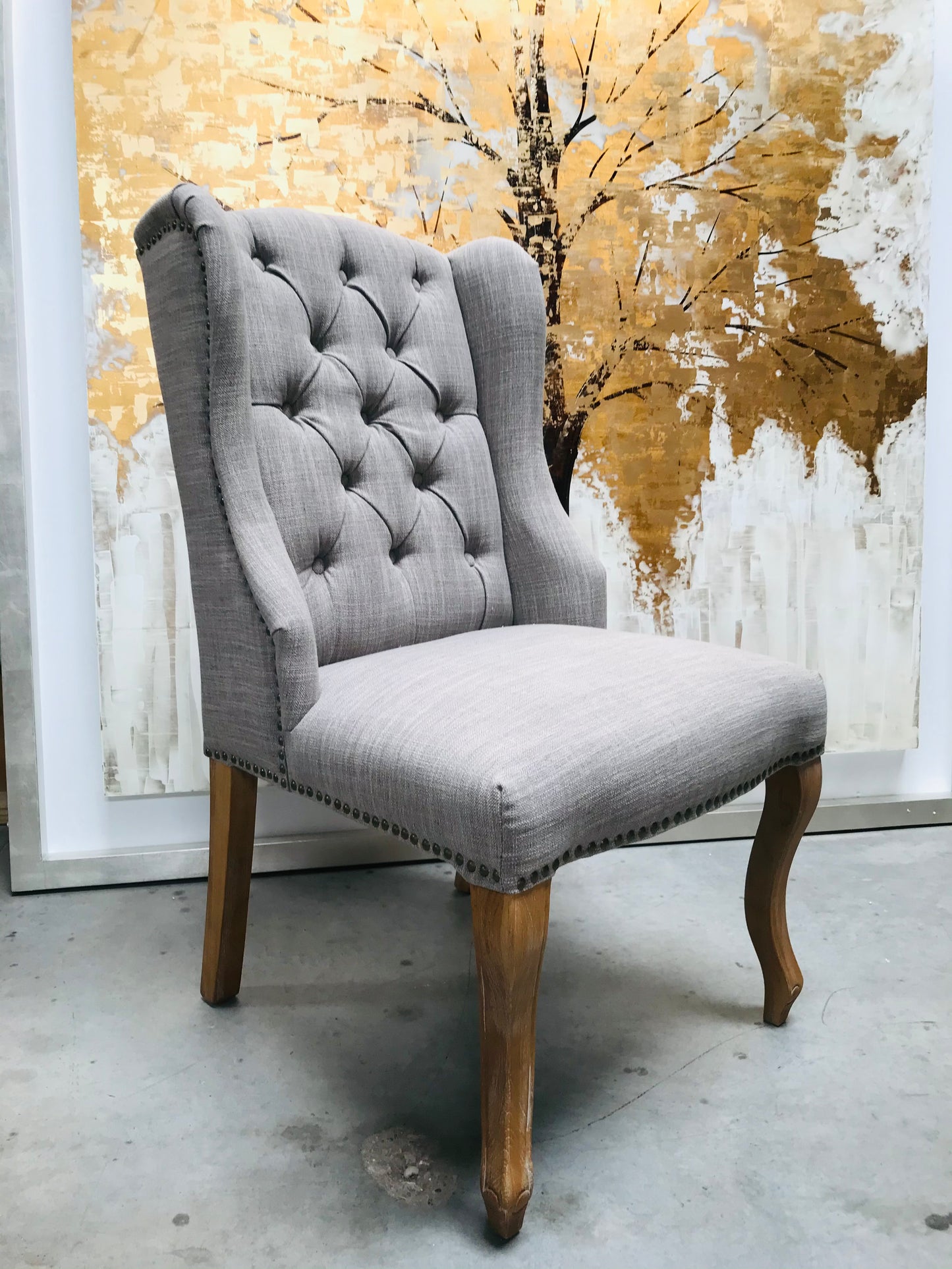 G23 grey linen wingback