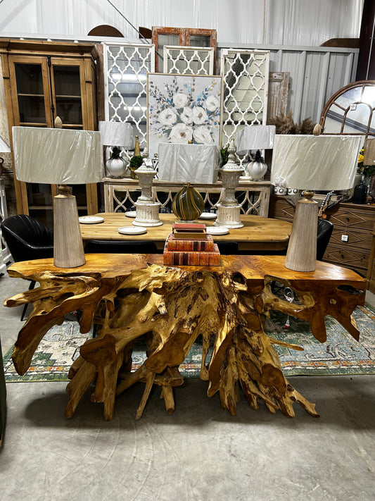 teak console