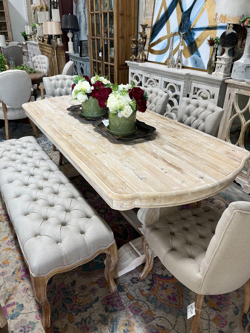 Scalloped End Dining Table