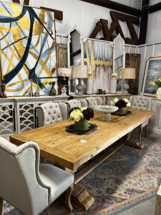 1279~6 10’ Elm dining table  